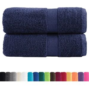 vidaXL Premium Guest Towels SOLUND - 2 pcs Navy Blue - Guest Towels vidaXL Premium Guest Towels SOLUND - 2 pcs Navy Blue - Guest Towels