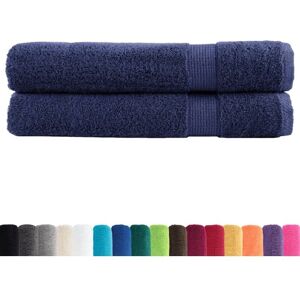 vidaXL SOLUND Navy Blue 2pcs Towels - Bath & Sauna vidaXL SOLUND Navy Blue 2pcs Towels - Bath & Sauna