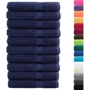 vidaXL Navy Blue 100x200cm 10pcs Premium Sauna Towels - Towels vidaXL Navy Blue 100x200cm 10pcs Premium Sauna Towels - Towels
