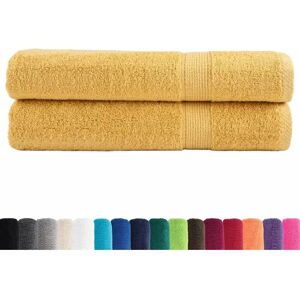 vidaXL SOLUND Gold 2pcs 600gsm 100x200cm Towels - Bath & Sauna vidaXL SOLUND Gold 2pcs 600gsm 100x200cm Towels - Bath & Sauna