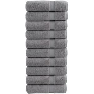 vidaXL Premium Shower Towels SOLUND 10 Pcs Grey - Shower Towels vidaXL Premium Shower Towels SOLUND 10 Pcs Grey - Shower Towels