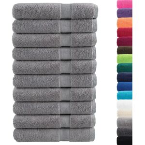 vidaXL SOLUND Grey 100x200cm 600gsm Cotton Towels - 10 pcs vidaXL SOLUND Grey 100x200cm 600gsm Cotton Towels - 10 pcs
