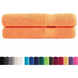 vidaXL Premium Sauna Towels Absorbent Bath Towel - 2 pcs - Orange vidaXL Premium Sauna Towels Absorbent Bath Towel - 2 pcs - Orange