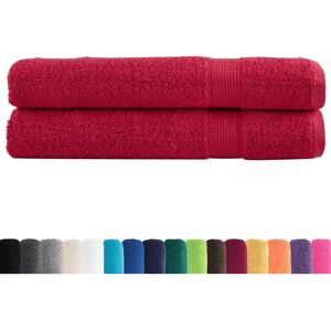 vidaXL Red SOLUND Sauna Towels - 80x200 cm Set of 2 vidaXL Red SOLUND Sauna Towels - 80x200 cm Set of 2