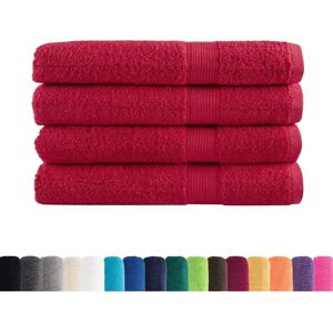 vidaXL Premium Sauna Towels - 4 pcs Red 100x200 cm vidaXL Premium Sauna Towels - 4 pcs Red 100x200 cm