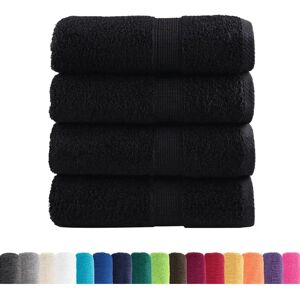 vidaXL Black Cotton Soap Towels 4 pcs - Towels vidaXL Black Cotton Soap Towels 4 pcs - Towels