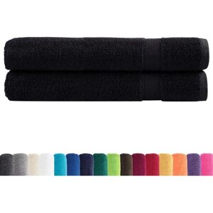 vidaXL Premium Sauna Towels - 2 pcs Black - 100 x 200 cm - Sauna Towels vidaXL Premium Sauna Towels - 2 pcs Black - 100 x 200 cm - Sauna Towels