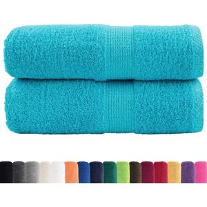 vidaXL Premium Soap Towels SOLUND 2 pcs Turquoise - Towels vidaXL Premium Soap Towels SOLUND 2 pcs Turquoise - Towels