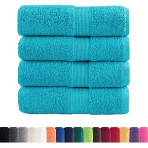 vidaXL Premium Soap Towels SOLUND 4 pcs Turquoise - Towel vidaXL Premium Soap Towels SOLUND 4 pcs Turquoise - Towel