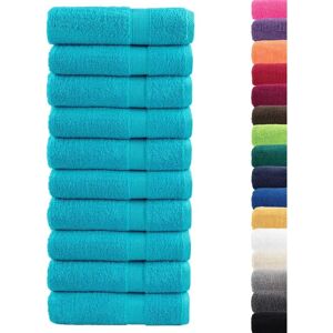 vidaXL Towels SOLUND 10 Pcs Turquoise - Towels vidaXL Towels SOLUND 10 Pcs Turquoise - Towels
