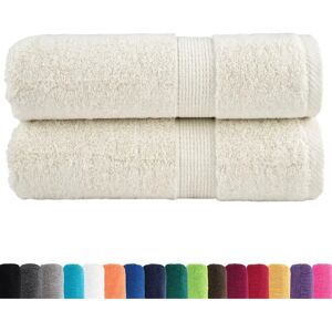 vidaXL Premium Soap Towels SOLUND 2 pcs Cream - Towels vidaXL Premium Soap Towels SOLUND 2 pcs Cream - Towels