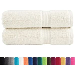 vidaXL Premium Shower Towels SOLUND 2 pcs Cream White 70x140 cm - Shower Towels vidaXL Premium Shower Towels SOLUND 2 pcs Cream White 70x140 cm - Shower Towels