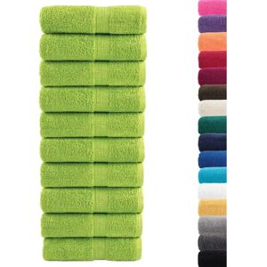 vidaXL Apple Green Cotton Sauna Towels 10 pcs - Towels vidaXL Apple Green Cotton Sauna Towels 10 pcs - Towels