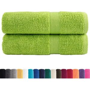vidaXL Premium Shower Towels SOLUND 2 pcs Apple Green - Shower Towels vidaXL Premium Shower Towels SOLUND 2 pcs Apple Green - Shower Towels