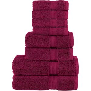 vidaXL Premium Towel Set - 8 Piece Bordeaux - Bath Towels vidaXL Premium Towel Set - 8 Piece Bordeaux - Bath Towels