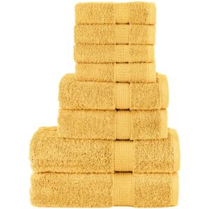 vidaXL Premium Gold Towel Set 8 Piece - Bath Towels vidaXL Premium Gold Towel Set 8 Piece - Bath Towels