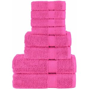 vidaXL Premium Pink Towel Set - 8 Piece Absorbent Bath Towels vidaXL Premium Pink Towel Set - 8 Piece Absorbent Bath Towels