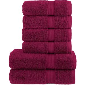 vidaXL Bordeaux 6-Piece Premium Towel Set - Bath Towels vidaXL Bordeaux 6-Piece Premium Towel Set - Bath Towels