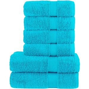 vidaXL Premium Turquoise 6-Piece Towel Set - Bath & Shower Towels vidaXL Premium Turquoise 6-Piece Towel Set - Bath & Shower Towels