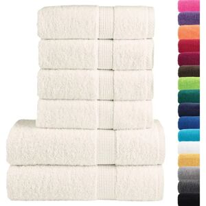 vidaXL Premium Towel Set 6 Piece Cream - Towel Set vidaXL Premium Towel Set 6 Piece Cream - Towel Set