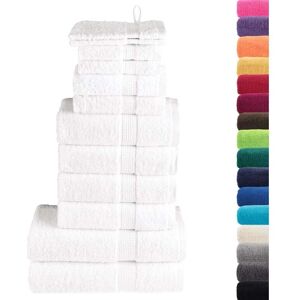 vidaXL Premium Towel Set - 12 Pieces - White - Bath Towels vidaXL Premium Towel Set - 12 Pieces - White - Bath Towels