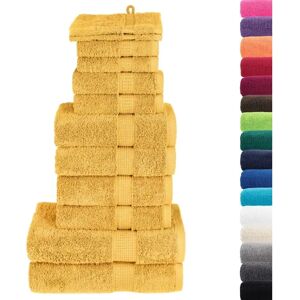 vidaXL Premium Towel Set 12 Piece Gold - Towel Set vidaXL Premium Towel Set 12 Piece Gold - Towel Set