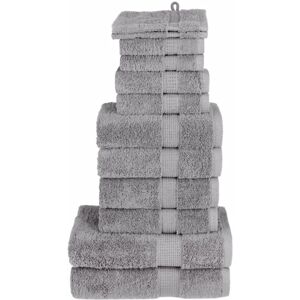 vidaXL Premium Towel Set SOLUND Grey - 12 pcs, 600 gsm, 100% Cotton vidaXL Premium Towel Set SOLUND Grey - 12 pcs, 600 gsm, 100% Cotton