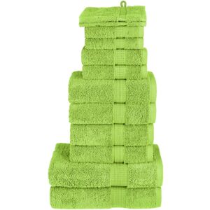 vidaXL 12 Piece Premium Towel Set SOLUND Green - Bath Towel vidaXL 12 Piece Premium Towel Set SOLUND Green - Bath Towel
