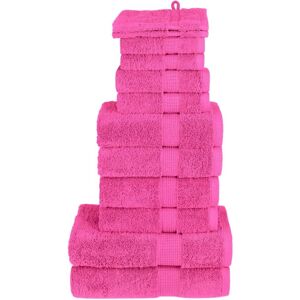 vidaXL 12 Piece Premium Towel Set SOLUND Pink - Towel Set vidaXL 12 Piece Premium Towel Set SOLUND Pink - Towel Set