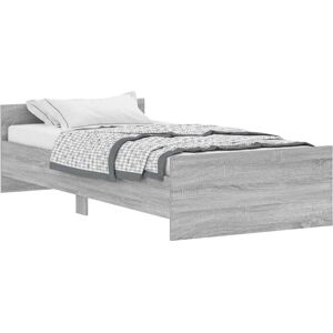 vidaXL Graues Sonoma Bettgestell - 90x190 cm vidaXL Graues Sonoma Bettgestell - 90x190 cm