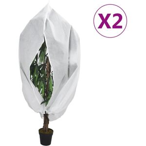 vidaXL White 1.55x1.55 m Plant Fleece Covers with Zip - Plant Fleece Covers vidaXL White 1.55x1.55 m Plant Fleece Covers with Zip - Plant Fleece Covers