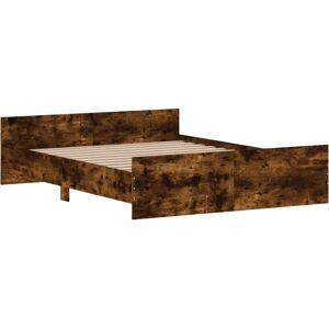 vidaXL Smoked Oak Bed Frame - 150x200 cm - Bed Frame with Headboard & Footboard vidaXL Smoked Oak Bed Frame - 150x200 cm - Bed Frame with Headboard & Footboard
