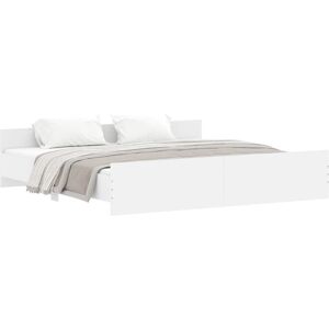 vidaXL Cadre de lit blanc 180x200 cm avec tête de lit - Cadre de lit vidaXL Cadre de lit blanc 180x200 cm avec tête de lit - Cadre de lit