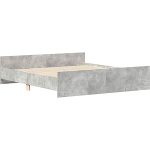 vidaXL Bed Frame Concrete Grey 180x200 cm - Bed Frame with Headboard & Footboard vidaXL Bed Frame Concrete Grey 180x200 cm - Bed Frame with Headboard & Footboard