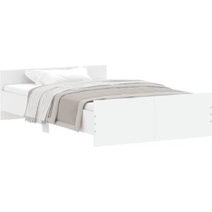 vidaXL 3203775 cadre de lit - Blanc, 120x190 cm - Avec tête et pied de lit vidaXL 3203775 cadre de lit - Blanc, 120x190 cm - Avec tête et pied de lit