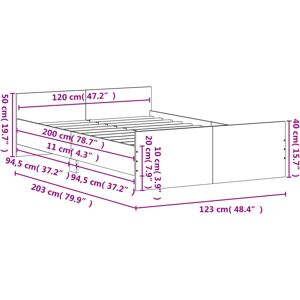 vidaXL Sonoma Oak Bed Frame with Headboard - Bed frame vidaXL Sonoma Oak Bed Frame with Headboard - Bed frame