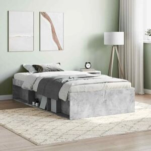vidaXL Bed Frame Concrete Grey - Bed Frame 90x200 cm vidaXL Bed Frame Concrete Grey - Bed Frame 90x200 cm