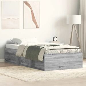 vidaXL Grey Sonoma Bed Frame - Bed Frame with Storage vidaXL Grey Sonoma Bed Frame - Bed Frame with Storage