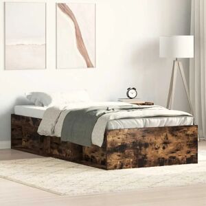 vidaXL Smoked Oak Bed Frame - Modern, Durable, 90x190 cm vidaXL Smoked Oak Bed Frame - Modern, Durable, 90x190 cm