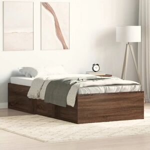 vidaXL Bed Frame Brown Oak - 90x190 cm - Bed Frame vidaXL Bed Frame Brown Oak - 90x190 cm - Bed Frame