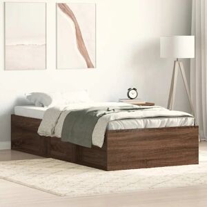 vidaXL Bed Frame Brown Oak 75x190 cm - Bed Frame vidaXL Bed Frame Brown Oak 75x190 cm - Bed Frame