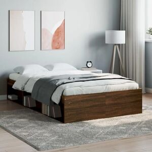 vidaXL Bed Frame Brown Oak Small Double - Bed Frame vidaXL Bed Frame Brown Oak Small Double - Bed Frame