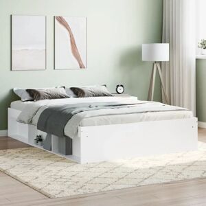 vidaXL Bed Frame White 135x190 cm - Bed Frame vidaXL Bed Frame White 135x190 cm - Bed Frame