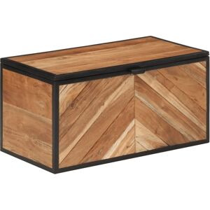 vidaXL Storage Box - Solid Acacia & Iron - 60x30x30cm - Storage Box vidaXL Storage Box - Solid Acacia & Iron - 60x30x30cm - Storage Box