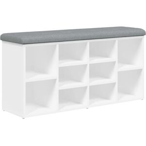 vidaXL - Bancă de depozitare pantofi albă 102x32x50 cm Lemn stratificat vidaXL - Bancă de depozitare pantofi albă 102x32x50 cm Lemn stratificat