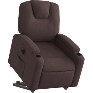 vidaXL Elektrischer Massagesessel Mit Aufstehhilfe Stoff Dunkelbraun Mit Massage vidaXL Elektrischer Massagesessel Mit Aufstehhilfe Stoff Dunkelbraun Mit Massage