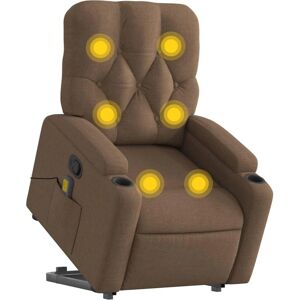 vidaXL Relaxsessel Mit Aufstehhilfe Stoff Braun Mit Massage vidaXL Relaxsessel Mit Aufstehhilfe Stoff Braun Mit Massage