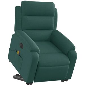 vidaXL Elektrischer Massagesessel - Hebefunktion, 6-Punkt Vibration, Dunkelgrün vidaXL Elektrischer Massagesessel - Hebefunktion, 6-Punkt Vibration, Dunkelgrün