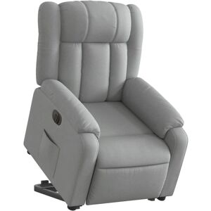 vidaXL Elektrischer Massagesessel Hellgrau Stoff vidaXL Elektrischer Massagesessel Hellgrau Stoff