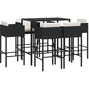 vidaXL Garden Bar Set Outdoor Table Bar Table Set with Cushions - Garden Bar Set vidaXL Garden Bar Set Outdoor Table Bar Table Set with Cushions - Garden Bar Set